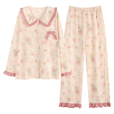 【浪莎】官方正品纯棉长袖睡衣女