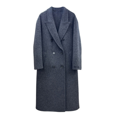 M家 宋雨琦同款牦牛绒法双面羊毛大衣女中长款秋冬新宽松毛呢外套