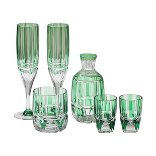 日本KAGAMI江户切子竹之膳洛克杯水晶玻璃分酒器酒具套装香槟对杯