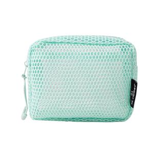 网纱收纳袋透明网格收纳包超轻迷你包网兜零钱包便携式收纳小包户外旅行旅游外出彩色小袋子闭合豆腐包化妆包