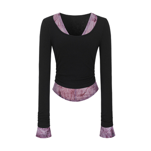 无以幻象 x 陈太太CHENTAITAI  三明治长袖拼接针织打底