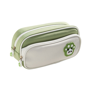 三年二班萌物猫爪笔袋大容量笔袋女生新款文具盒女孩款铅笔盒小学生专用可爱高颜值多功能大容量收纳设简约K