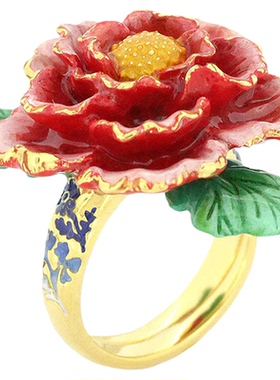 GOODAFTERNINE泰国设计师手工老虎牡丹蝴蝶吊坠珐琅戒指耳钉项链