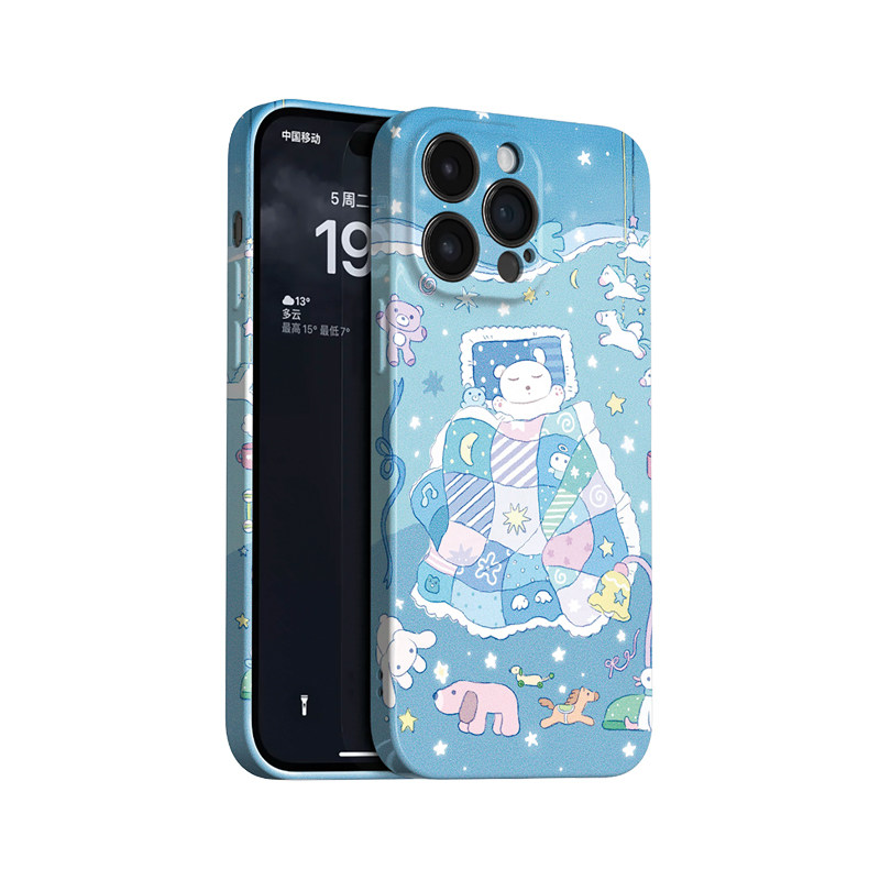 睡个好觉~清新治愈卡通ins适用苹果17promax手机壳iphone16华为nova14小米15opporeno13萌系vivox200一加ace5
