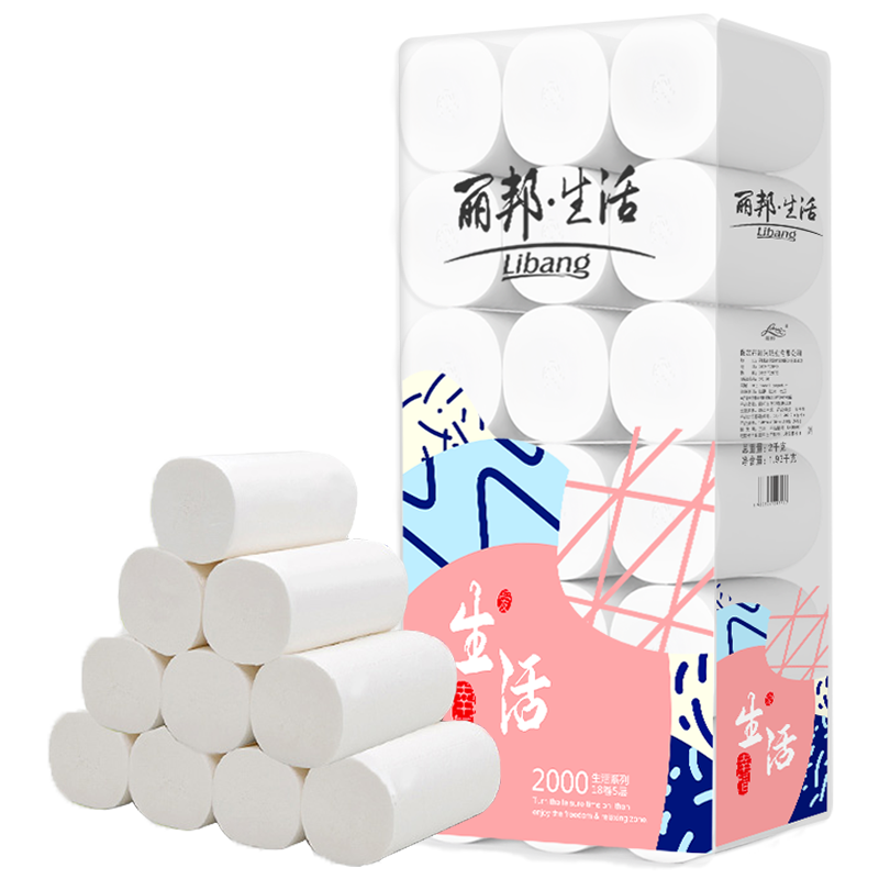 丽邦2000g家用无芯卷纸实惠装