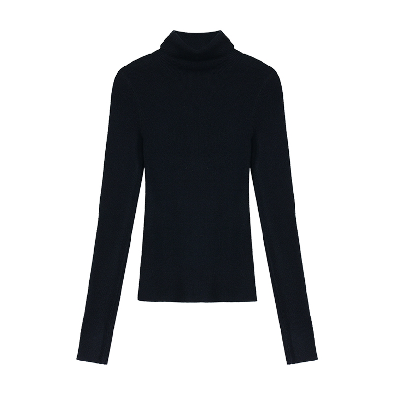 Maven Lin 精裁基础款 气质高领羊毛针织衫女修身打底衫内搭上衣