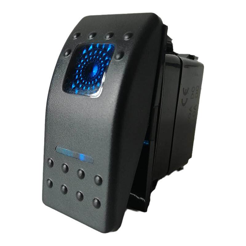 汽车开关三档自锁带蓝灯12v24v