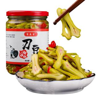 酸辣刀豆剁辣椒农家干货腌制瓶装湖南特产酸辣泡菜下饭菜开胃咸菜