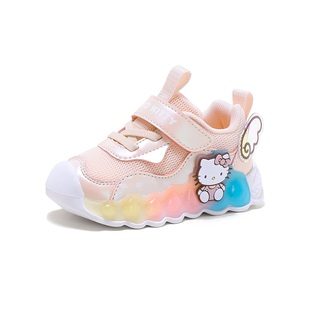 凯蒂猫女童亮灯鞋2025秋冬款女宝宝发光鞋跑步鞋中小童运动鞋加绒