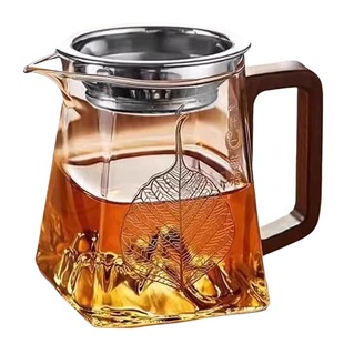 茶器公道杯高硼硅透明玻璃可观山带手柄家用办公待客功夫茶具分