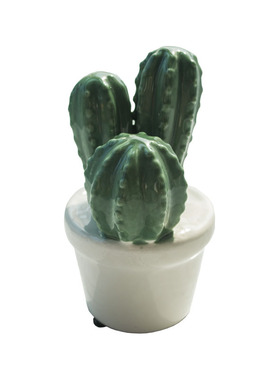 白色仙人掌盆栽仿真植物装饰品