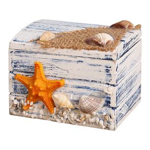 地中海装饰木盒子微场景布置拍摄道具迷你小宝箱桌面创意收纳摆件