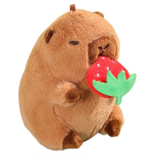 乐吉儿吃货卡皮巴拉 拉绳公仔背包小挂件毛绒玩偶礼物摆件玩具