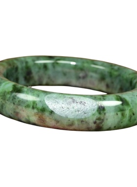 和田玉碧玉籽料手镯白加绿飘翠