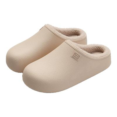 红豆棉拖鞋女士冬季2025新款家居室内防滑防水加毛绒保暖拖鞋男款