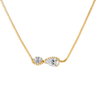 sanswood森吾《旋光》流波双钻莫桑石项链高级感柔顺盒子链毛衣链