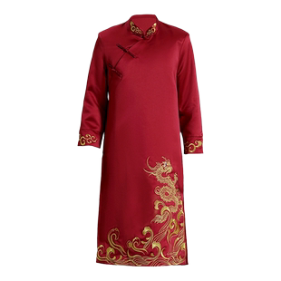 伴郎服中式兄弟装国风男士大码结婚礼兄弟团衣服搞笑国风唐装大褂