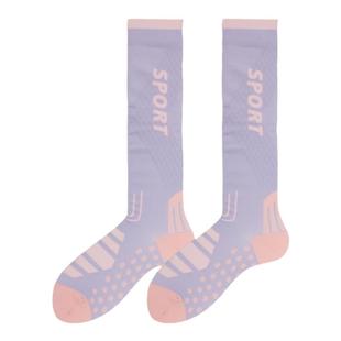 马拉松透气骑行袜跑步健身压力袜小腿袜子女秋冬季黑色运动袜子