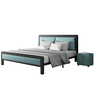 铁艺双人床1.8米简约现代加固加厚环保床公寓出租房1.5米单人床