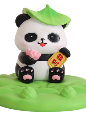 招财熊猫手机支架可爱工位解压