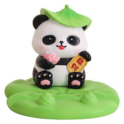 招财熊猫手机支架可爱工位解压