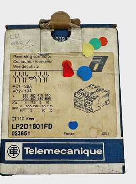 TELEMECANIQUE LP2D1801FD Reversing Contactor New Old Stock