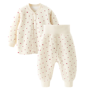 汤尼倍儿女宝宝夹棉套装保暖棉衣两件套秋冬高腰护肚婴儿分体棉服