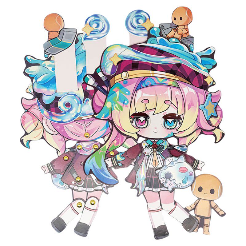 执笔少女露离蛋仔派对可动纸片人小女孩儿童手工diy玩具送材料包