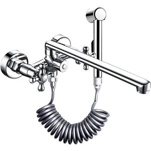 潜水艇浴缸水龙头缸边式冷热全铜淋浴花洒混水阀加长三联入墙龙头