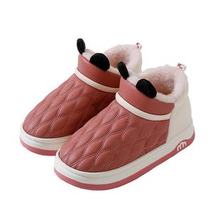 包跟棉鞋亲子鲁泰男女儿童户外穿防水皮面宝宝高帮保暖鞋
