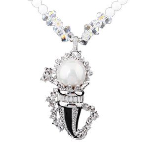 法国Eternelle十二星座系列巨蟹座奥地利水晶胸针高档长款毛衣链