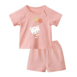 婴儿短袖夏季套装短裤宝宝纯棉薄款婴幼儿分体夏天衣服男女童夏装