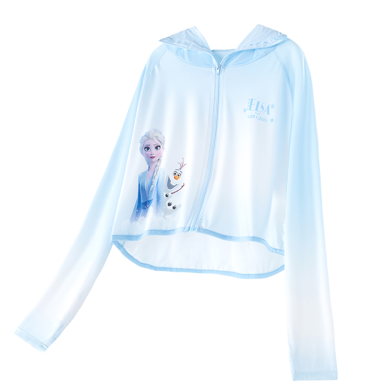 迪士尼儿童防晒衣爱莎公主女童皮肤衣户外防紫外线夏季薄款防晒服