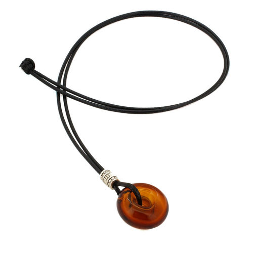 小圆环移动香薰香水琉璃瓶项链免塞皮绳款花样圆圈精油瓶挂件吊坠