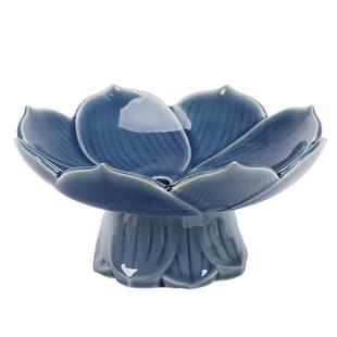 陶瓷中式可沥水果盘茶点盘水果盘点心客厅佛前供盘水果盘高脚果盘