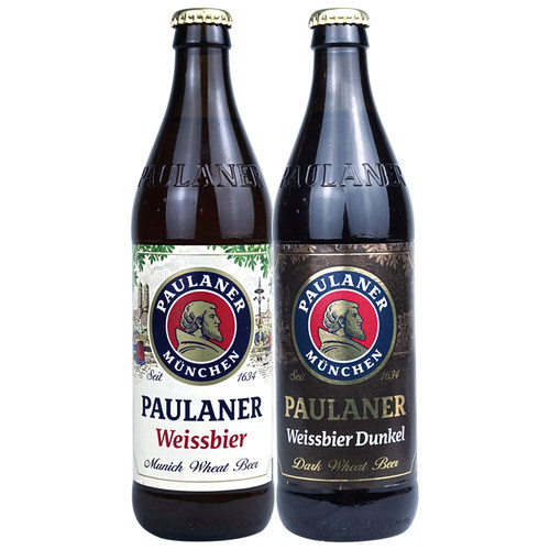 德国进口啤酒Paulaner 柏龙保拉纳小麦啤酒500ml*6瓶装白啤酒黑啤