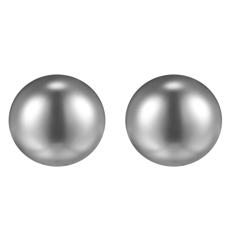 S925纯银针真多麻灰馒头珍珠耳钉女2025年新款爆款耳环精致耳饰品