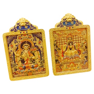 五台山五爷文殊菩萨西藏手绘唐卡立体生肖高端唐卡吊坠佛牌项链