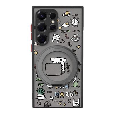 适用三星s24u支点壳磁吸线条小狗