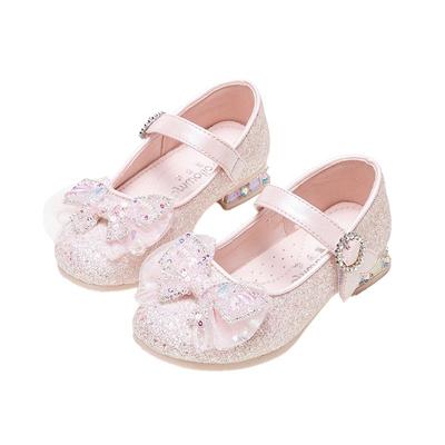 富罗迷公主鞋女童皮鞋2025新款秋季演出漂亮洋气小女孩软底水晶鞋