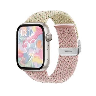 适用iwatchse表带编织尼龙苹果s8手表s7s6手表带s5创意女生applewatchse2运动表带夏天女款s4新款iPhonewatch