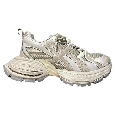 增高百搭松糕真皮网布韩版老爹鞋