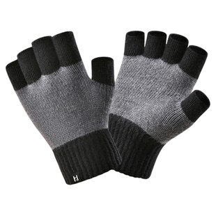 海澜之家针织手套半指毛线露指男款新款秋冬保暖舒适触屏学生写字