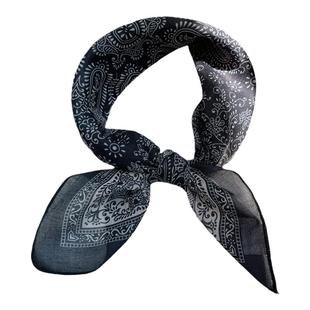 腰果棉麻小方巾女春秋复古百搭装饰头巾发带搭配衬衫薄款防晒丝巾