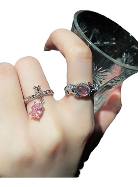 泫雅同款欧泊石戒指女学生猫眼石轻奢小众设计精致高级感指环