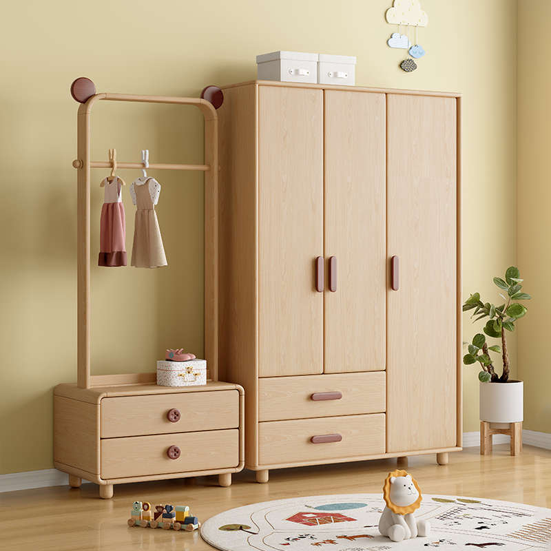 清晨森林儿童衣柜实木卧室收纳柜子储物柜家用大容量儿童房收纳柜