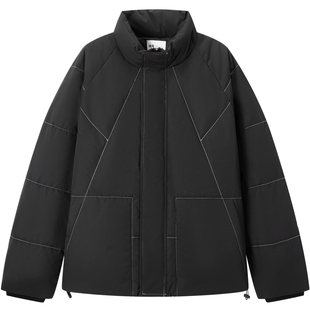 RS流石男装高端立领短款羽绒服2025新款冬季宽松设计感保暖外套潮