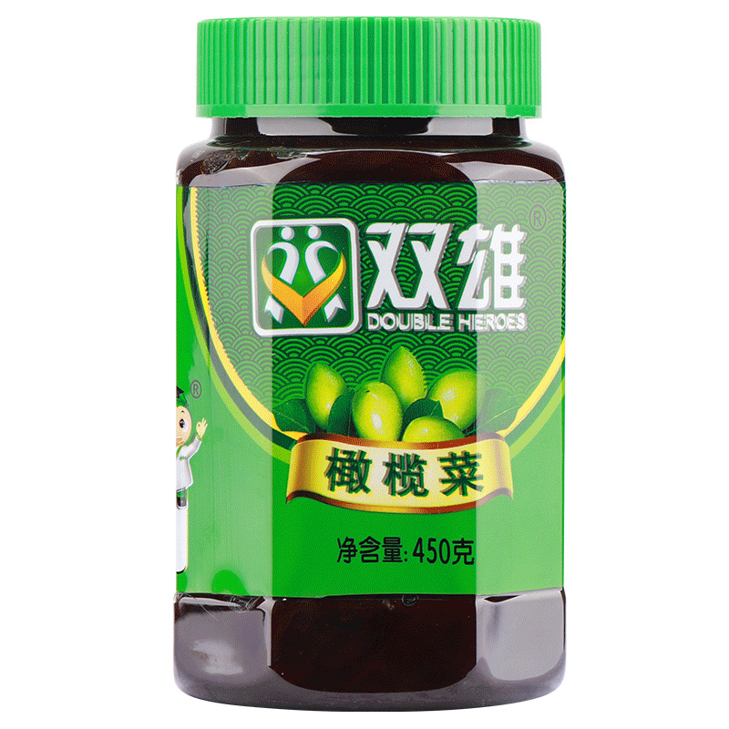 双雄橄榄菜下饭菜正宗潮汕特产腌菜酱菜开胃咸菜小菜450g大瓶装