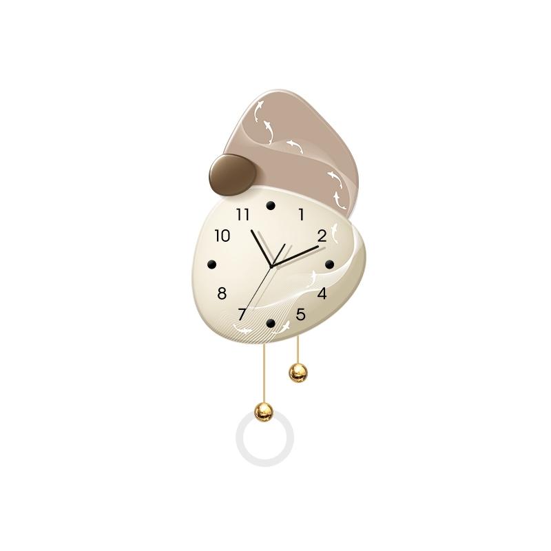 时来运转客厅钟表挂钟格栅背景墙创意装饰时钟挂墙壁灯画餐厅壁钟
