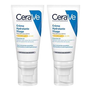 欧洲直邮Cerave适乐肤保湿防晒乳2支*52ml滋润保湿涂抹方便SPF30